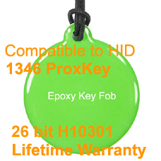Epoxy Key Fob encoded HID 26 Bit H10301 1346 ProxKey